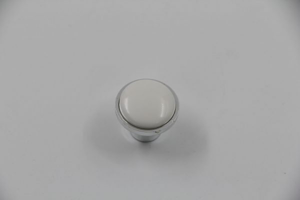 دستگیره پلاستیکی سفید کروم تک پیچ - تصویر 1