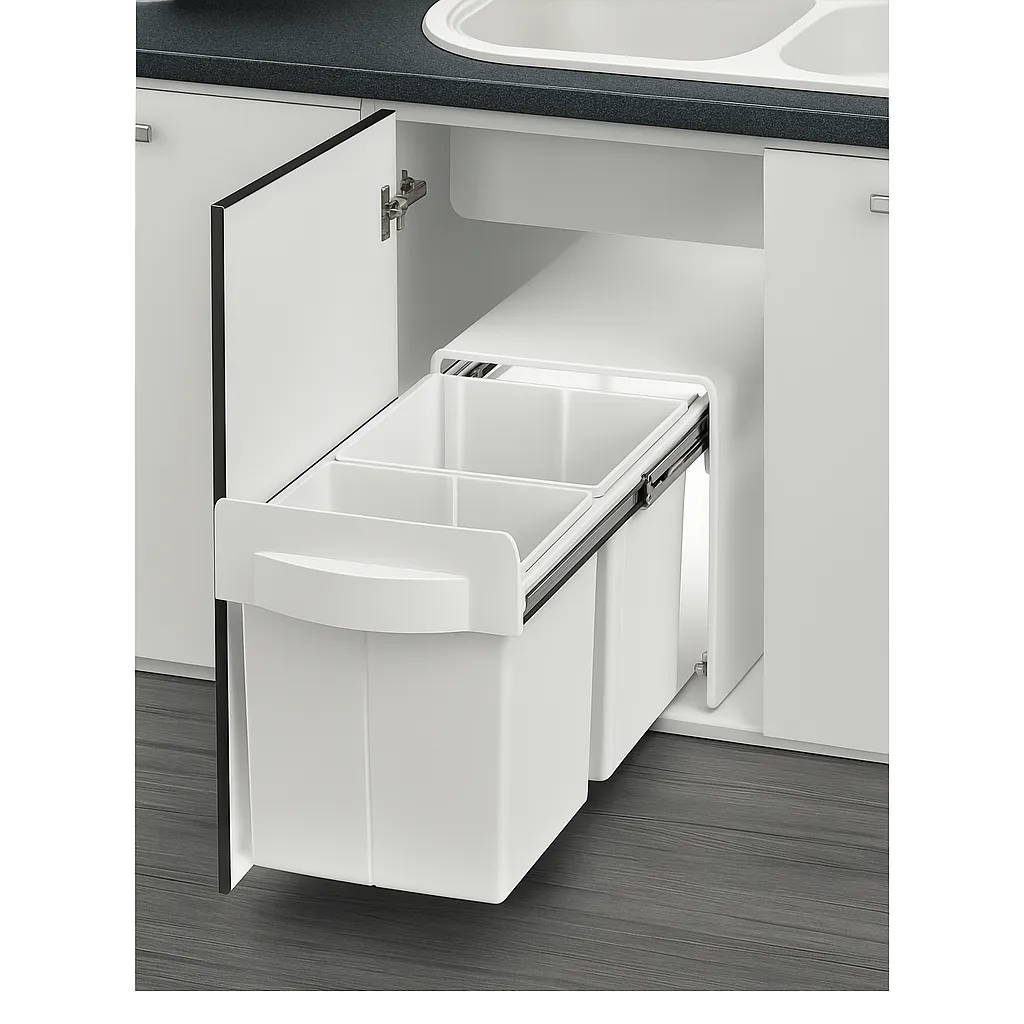 9128 سطل 2 قلو ریل از کف زیر سینک آرام بند ملونی کد(9128) - Image 1