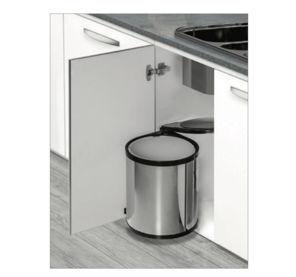 سطل گرد زیر سینک با قابلیت نصب روی درب ملونی کد(9130) - تصویر 1