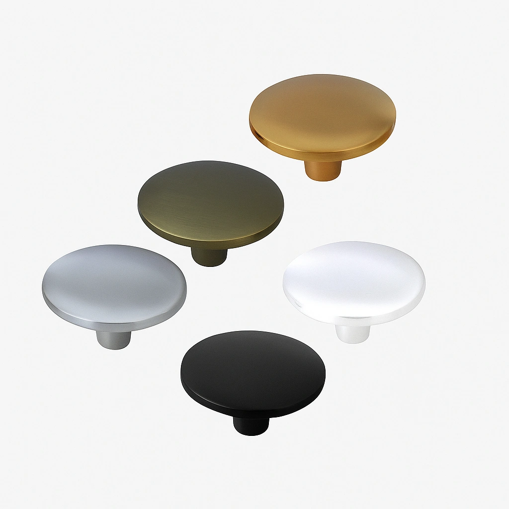 A_digital_photograph_displays_five_round_cabinet_k دستگیره تیرکس کد T 23 - Image 1