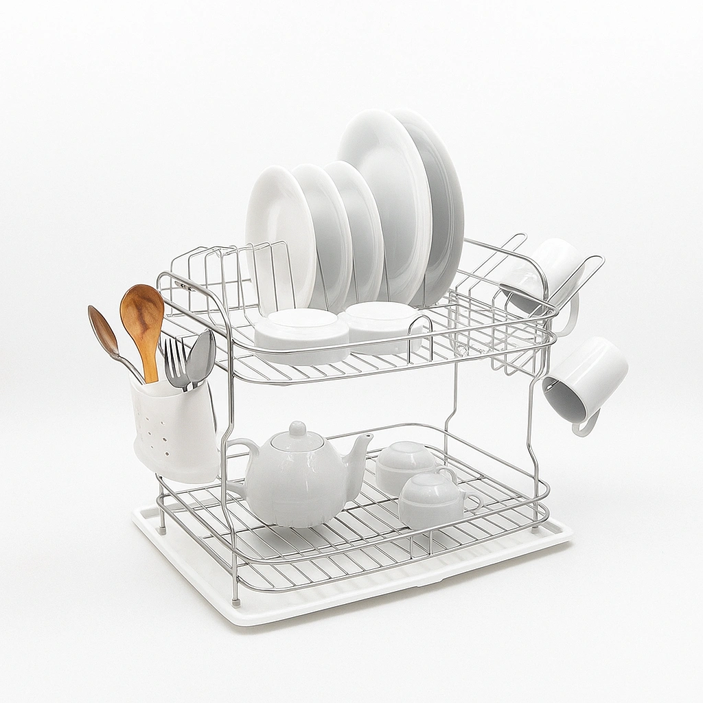 dish_rack_high_quality آبچکان رومیزی بزرگ با جا قاشقی و جا لیوانی دلسا آدلان - Image 1